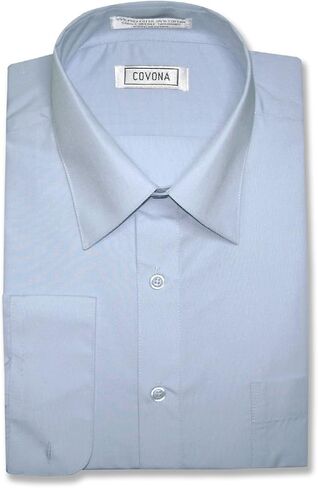 Men's Solid Powder Blue Color Dress Shirt w/Convertible Cuffs in Saudi Arabia