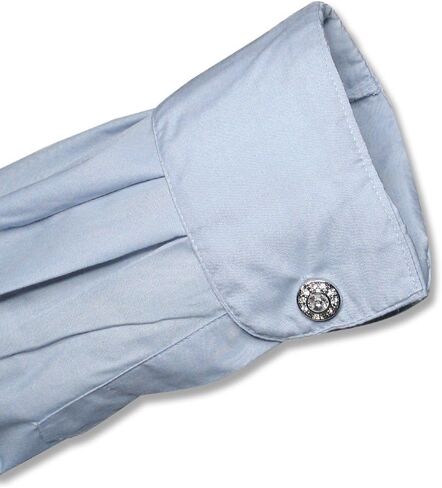 Men's Solid Powder Blue Color Dress Shirt w/Convertible Cuffs in Saudi Arabia