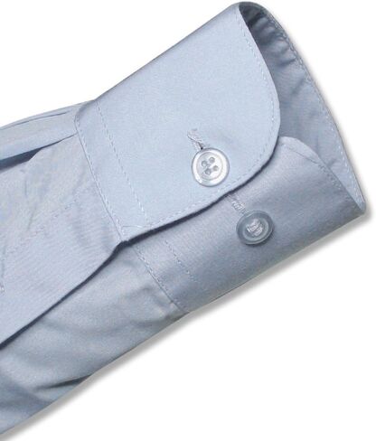 Men's Solid Powder Blue Color Dress Shirt w/Convertible Cuffs in Saudi Arabia