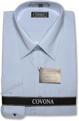 Men's Solid Powder Blue Color Dress Shirt w/Convertible Cuffs in Saudi Arabia