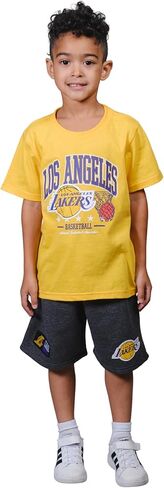 Ultra Game Youth NBA Official Super Soft Game Time T-Shirt & Shorts Set, Los Angeles Lakers, Team Color, 14-16 in Saudi Arabia