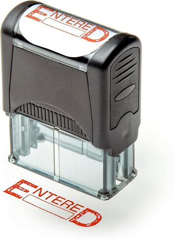 Self Inking Rubber Stamp, Refillable Red Ink Preinstalled - DEPOSITED - 1.4" x 0.51" X (35 x 8mm) in Saudi Arabia