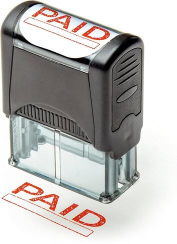 Self Inking Rubber Stamp, Refillable Red Ink Preinstalled - DEPOSITED - 1.4" x 0.51" X (35 x 8mm) in Saudi Arabia