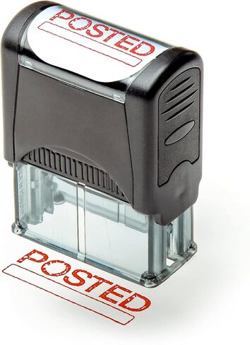 Self Inking Rubber Stamp, Refillable Red Ink Preinstalled - DEPOSITED - 1.4" x 0.51" X (35 x 8mm) in Saudi Arabia