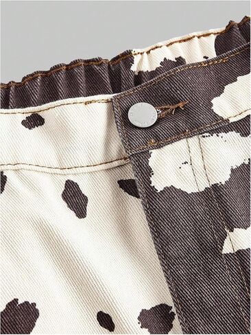 Floerns Women's Plus Size Western Cow Print Jean Skirt Country Concert Cowboy Mini Skirts in Saudi Arabia