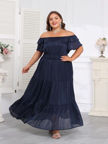 فستان طويل مقاس كبير للنساء - فستان زفاف رسمي لربيع 2025 بدون أكتاف لحفلات الكوكتيل in Kuwait