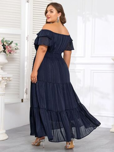 فستان طويل مقاس كبير للنساء - فستان زفاف رسمي لربيع 2025 بدون أكتاف لحفلات الكوكتيل in Kuwait