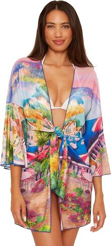 BECCA Women's Positano Mesh Tunic, Tie Front, Casual, Beach Cover Ups in Saudi Arabia