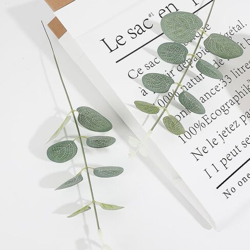 10Pcs Artificial Eucalyptus Stem Fake Plant Bouquet DIY Artificial Green Branch Home Garden Wedding Wreath Decoration in Saudi Arabia