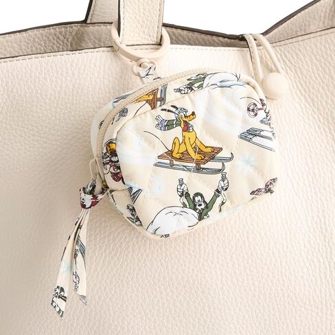 Vera Bradley Women's Disney Premium Cotton Zip Bag Charm, Downhill Skiing Mickey and Friends, One Size in Saudi Arabia