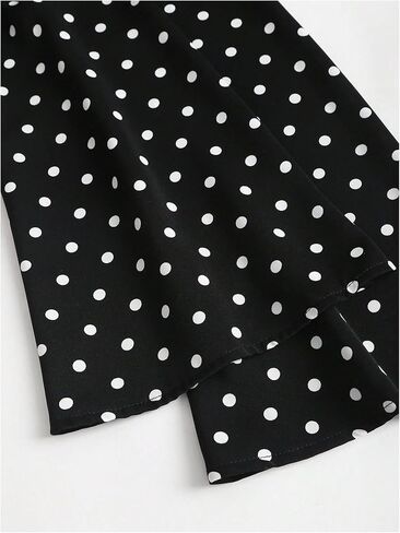 SHENHE Women's Polka Dots Ruffle Peplum Blouse Smocked Waist Bell Sleeve Dressy Going Out Top in Saudi Arabia