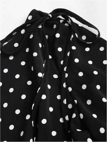 SHENHE Women's Polka Dots Ruffle Peplum Blouse Smocked Waist Bell Sleeve Dressy Going Out Top in Saudi Arabia