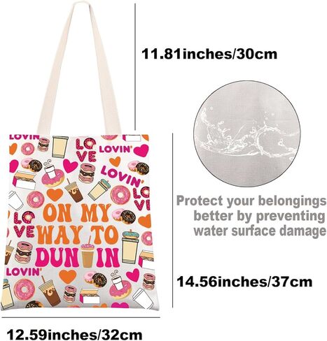 JNIAP Donuts Tote Bag Coffee Donuts Lover Gift Donut Junkie Gifts Coffee Donuts Shoulder Bag in Saudi Arabia