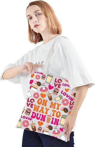 JNIAP Donuts Tote Bag Coffee Donuts Lover Gift Donut Junkie Gifts Coffee Donuts Shoulder Bag in Saudi Arabia