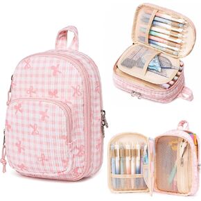 LEDAOU Pencil Case Cute Zipper Pencil Pouch Large Capacity Pencil Bag Organizer School Supplies for Girls Boys Kids (Pink Bow) in Kuwait