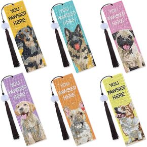 Dragon Diamond Art Kits - 6 Pcs Diamond Art Bookmarks with Tassels, Fantasy Creature Dragon Diamond Painting Kits for Adult, Acrylic Diamond Art Dragon Lover Gifts in Kuwait