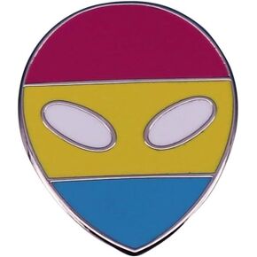Pan Pride Alien Pansexual هم الضمائر غير الثنائية غير الثنائية بين الجنسين ألوان العلم المحايدة LGBTQ 1.2 شارة دبوس المينا بواسطة Pinstant in Saudi Arabia