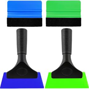 2 PCS Window Tint Kit Tools, Car Window Tint Squeegee, Water Wiper Window Squeegee Tinting Kit includes Plastic Squeegee and Felt Squeegee, Universal Car Accessories (Red) in Kuwait