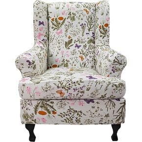 Crfatop المطبوعة كرسي الجناح Slippercovers 2 قطعة تمتد كرسي وينج وينج غطاء spandex الأغطية وينج باك أغطية بذراعين مع قاع مرنة لكرسي غرفة نوم غرفة المعيشة ، A02 in Kuwait