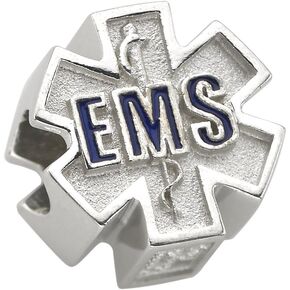 Star of Life EMS Charm - Fits Pandora Bracelet - Sterling Silver in Saudi Arabia