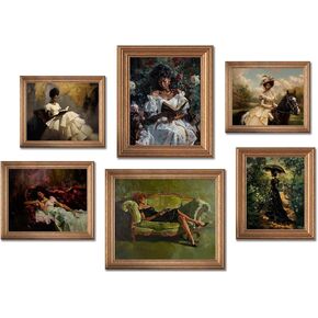 Eclectic Wall Art Decor Black Women Reading Canvas Prints Set Of 6 African American Victorian Wall Art Modern Maximalist Artwork Prints Vintage Gallery Set Funky Posters for Home Decor 8x10in Unframed in Saudi Arabia