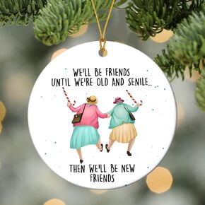 Friendships Hanging Ornament Friends Christmas Ornaments for Women Gifts for Best Friend Xmas Tree Round Decorations in Saudi Arabia