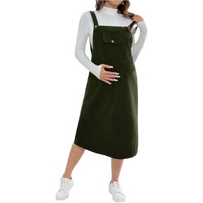 OYOANGLE Womens Maternity Overall Dress Square Neck Casual Sleeveless Short Dresses in Kuwait