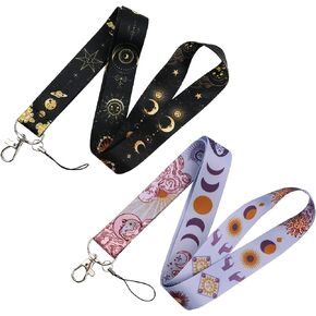 حبال مفتاح آلهة القمر والشمس اللطيفة، حبل رقبة على شكل نجمة للمفاتيح وبطاقة الهوية، حبال سلسلة مفاتيح قوطي رائعة للرجال والنساء والمدرسين (5 قطع) in Kuwait