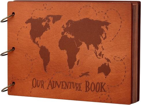 Adventure Book 124 Pages 9.4 * 8.3 Inch Scrapbook Photo Album,Retro Style Embossed Letter Cover Travel Diary Journal Scrap Book For Couples in Saudi Arabia
