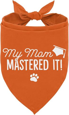 My Mom Graduated Dog Bandana, Puppy Scarf for Graduation Announcement, Graduation Gift for Small Medium Large Dogs, Gift for Dogs Cat Lovers, Dark Blue Pet Dog Bandana in Kuwait