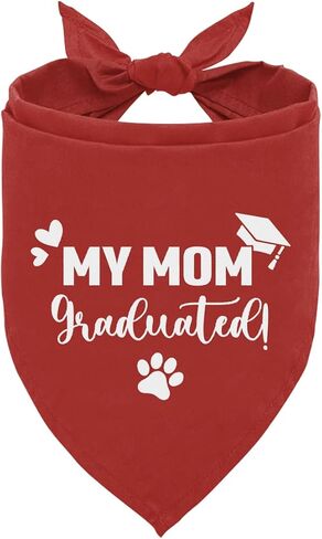 My Mom Graduated Dog Bandana, Puppy Scarf for Graduation Announcement, Graduation Gift for Small Medium Large Dogs, Gift for Dogs Cat Lovers, Dark Blue Pet Dog Bandana in Kuwait