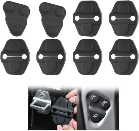 غطاء قفل باب السيارة 6pcs - غطاء قفل الباب الأسود يتوافق مع 2018-2023 Jeep Wrangler JLU JL 4XE & Gladiator JT Unlimited - إكسسوارات داخلية للسيارة لزخارف السيارة in Kuwait