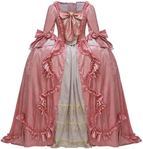 18th Century Victorian Rococo Baroque French Royal Court Queen Marie Antoinette Costume Georgian Dress Ball Gown in Saudi Arabia