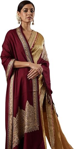 Pashmoda Firoza Kashmiri Aari Embroidered Stole (Size : 71 x 203 cm) in Saudi Arabia