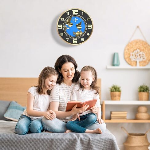 ساعة حائط ساعات حائط مزخرفة تعمل بالبطارية (بطارية AA غير متضمنة) 12 بوصة إطار معدني صامت غير موقوت ساعات ذات نسيج عالي الجودة لغرفة المعيشة وغرفة النوم والمطبخ والمكتب in Kuwait