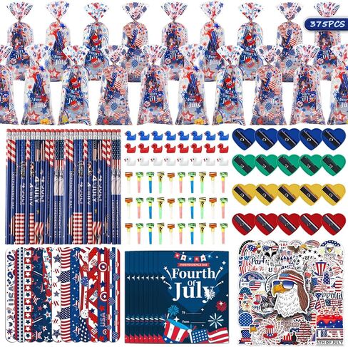 Hiawbon 360PCS Valentines Day Gifts 40 Packs Valentines Day Stationery Set, Valentine Goodie Bags with Stationery Exchange Gift Set, Pencils Erasers Sharpener Stamper Stickers for Valentine Exchange in Saudi Arabia