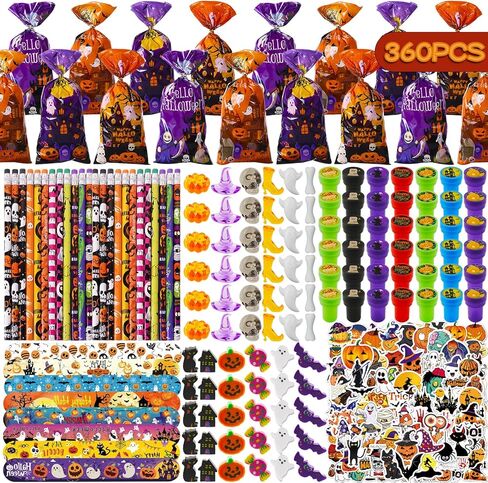 Hiawbon 360PCS Valentines Day Gifts 40 Packs Valentines Day Stationery Set, Valentine Goodie Bags with Stationery Exchange Gift Set, Pencils Erasers Sharpener Stamper Stickers for Valentine Exchange in Saudi Arabia