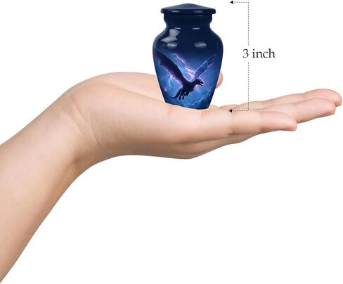 Dragon Memorial Urns for Human Ashes Adult Man Set of 2 - Blue Funeral Urns for Cremation Ashes Mother Set of 1 Large & 1 Keepsake - Cremation Urn - 10 & 3 Inch Combo in Saudi Arabia