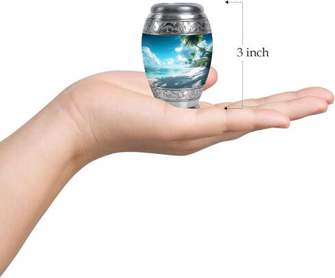Beach Urn - Mini Urn - Adult Urns for Human Ashes Women - Urns for Ashes Adult Male - Urn for Human Ashes - (3 inch Pack of 1) in Saudi Arabia