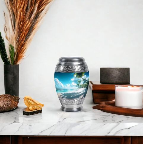 Beach Urn - Mini Urn - Adult Urns for Human Ashes Women - Urns for Ashes Adult Male - Urn for Human Ashes - (3 inch Pack of 1) in Saudi Arabia