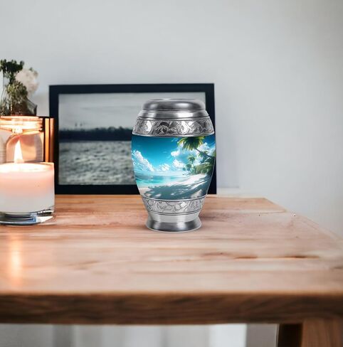 Beach Urn - Mini Urn - Adult Urns for Human Ashes Women - Urns for Ashes Adult Male - Urn for Human Ashes - (3 inch Pack of 1) in Saudi Arabia