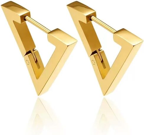 Fanmusic Gold Earrings for Women - Sophisticated 18K Gold Triangle Earrings - Stylish Women's Jewelry - A Thoughtful Gift for Every Stylish Lady! in Saudi Arabia