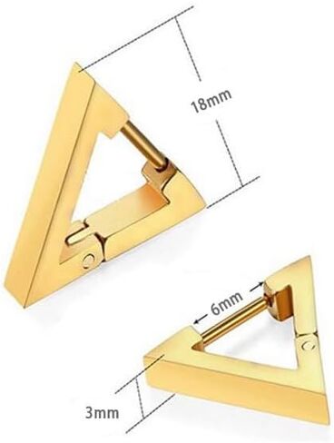 Fanmusic Gold Earrings for Women - Sophisticated 18K Gold Triangle Earrings - Stylish Women's Jewelry - A Thoughtful Gift for Every Stylish Lady! in Saudi Arabia