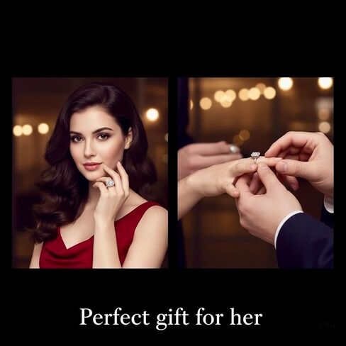 CARAT KING Moissanite Rings for Women, Moissanite Diamond Rings in 925 Sterling Silver, Promise Rings for Her, Round Cut D Color VVS1 Clarity, Engagement & Anniversary Jewelry Gift in Saudi Arabia
