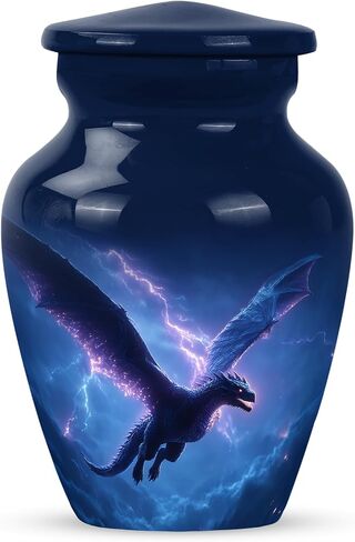 Dragon Memorial Urns for Human Ashes Adult Man Set of 2 - Blue Funeral Urns for Cremation Ashes Mother Set of 1 Large & 1 Keepsake - Cremation Urn - 10 & 3 Inch Combo in Saudi Arabia