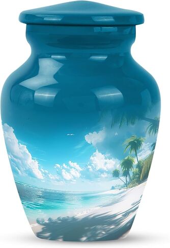 Beach Urn - Mini Urn - Adult Urns for Human Ashes Women - Urns for Ashes Adult Male - Urn for Human Ashes - (3 inch Pack of 1) in Saudi Arabia