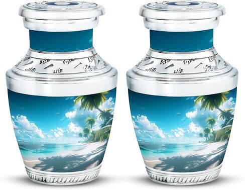 Beach Urn - Mini Urn - Adult Urns for Human Ashes Women - Urns for Ashes Adult Male - Urn for Human Ashes - (3 inch Pack of 1) in Saudi Arabia