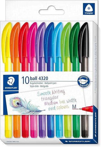 Staedtler 4320 MKP50 Stick Rainbow Point Pen - ألوان متنوعة (حوض من 50) in Saudi Arabia
