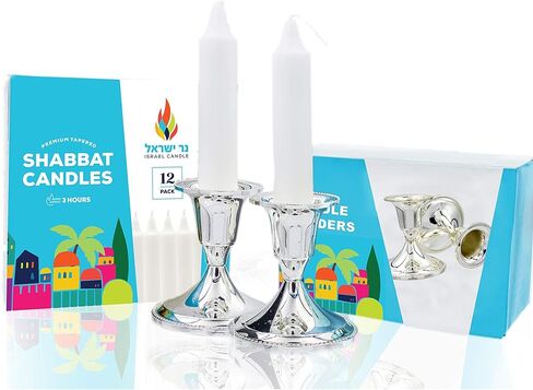 On-The-Go Shabbat Candle Travel Premium Set, 12-3HR Candles and 2 Shabbos Candle Holders in Saudi Arabia