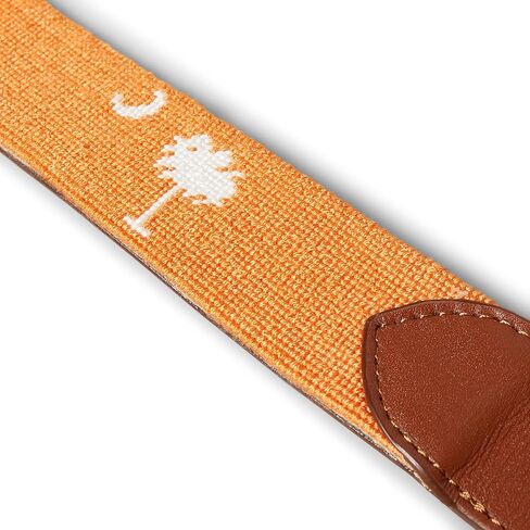 Palmetto Golf & Belts, Handmade Palmetto Tree Needlepoint Golf Belt, Orange Clemson backdrop with White Palmetto Tree, in Saudi Arabia